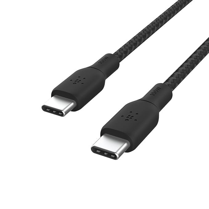 Belkin USB-C to USB-C Braided Cable - 6.6ft (2M), 100W PD Fast Charge & Sync