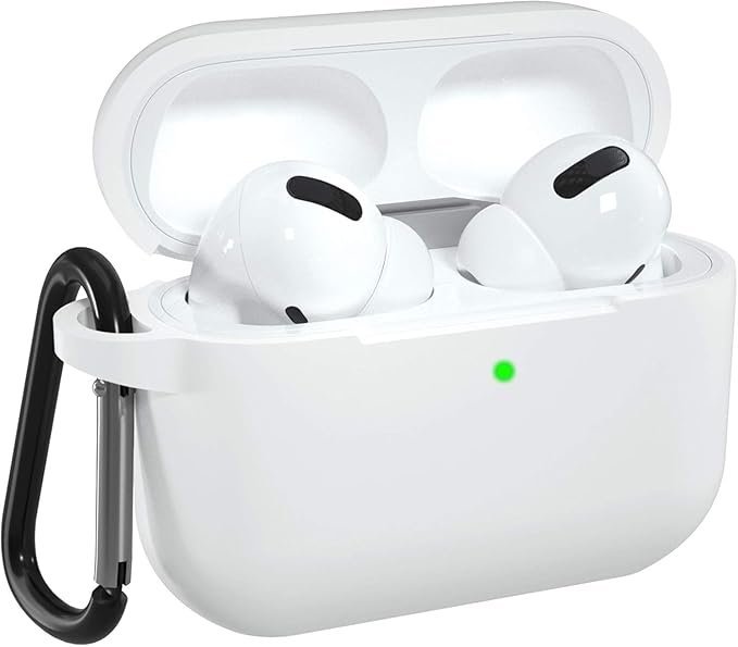 EDNITA AirPods Pro 2 Case | Shock Resistant Cover with Keychain (White)