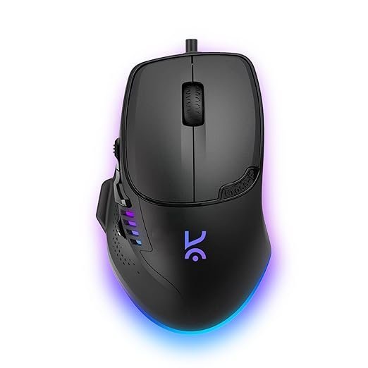 Kreo Hawk Gaming Mouse (Black) - Programmable RGB, Adjustable DPI