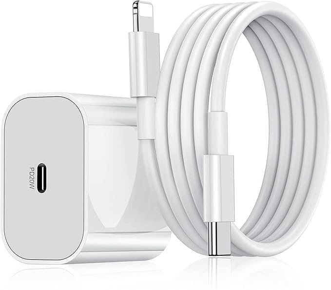DR VAKU 20W MFi Certified Charger & Cable for iPhone 14/13/12/11/X Series (White)