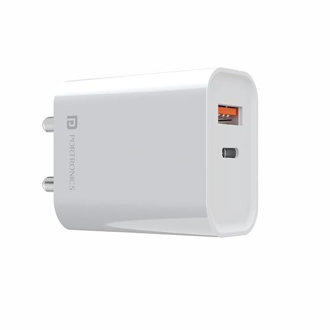 Portronics Adapto 45 22.5W Super Fast Wall Charger - USB & Type-C
