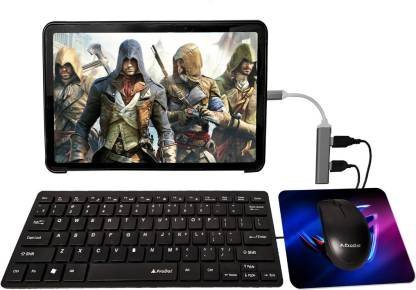 Henture 5-in-1 Tablet Keyboard & Mouse Combo (Black)